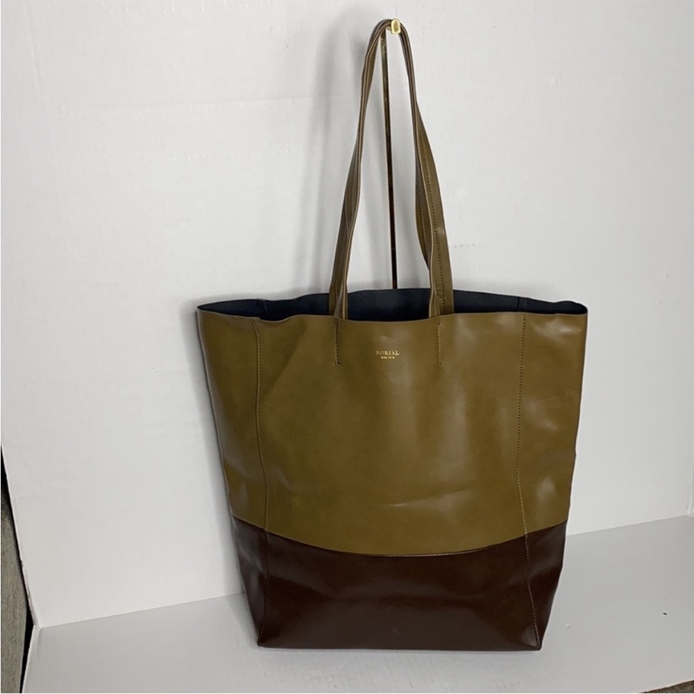 Sorial New York Brown and green tote